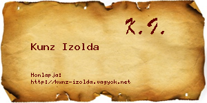 Kunz Izolda névjegykártya